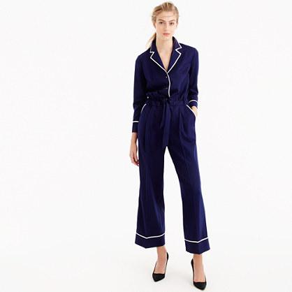 J.Crew Collection tipped wool flannel jumpsuit