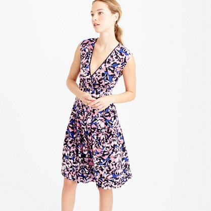 J.Crew Silk pleated dress in hibiscus print