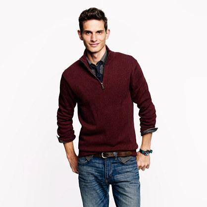 J.Crew Tall cotton-cashmere half-zip sweater