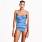 J.Crew Convertible one-piece swimsuit in Italian puckered plaid