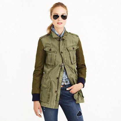 J.Crew Quilted boyfriend fatigue jacket