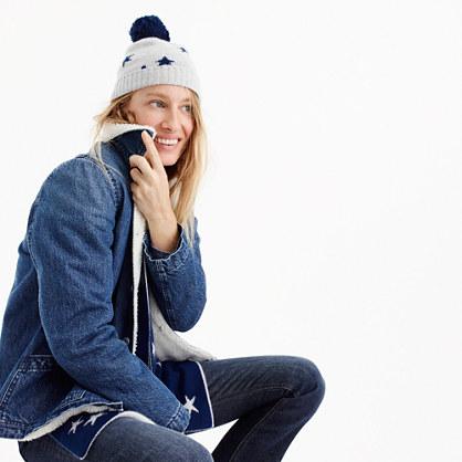 J.Crew Everyday cashmere beanie in kaleidescope star print