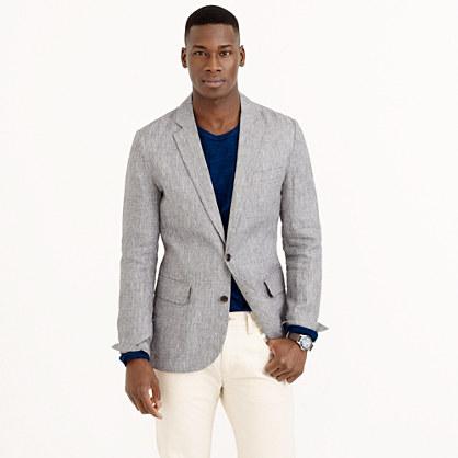 J.Crew Ludlow sportcoat in grey checked Irish linen