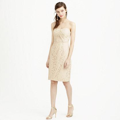 J.Crew Kelsey strapless dress in Leavers lace