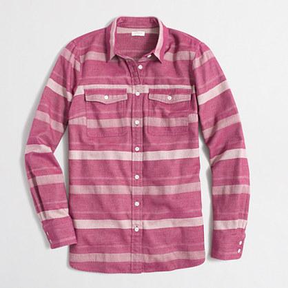 J.Crew Factory petite striped flannel shirt