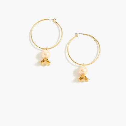J.Crew Blossom drop-hoop earrings