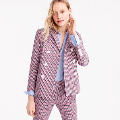J.Crew Double-breasted blazer in red tattersall
