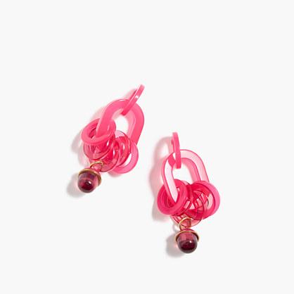 J.Crew Bright begonia Lucite earrings