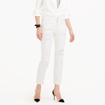 J.Crew Petitevintage crop jean in destroyed white