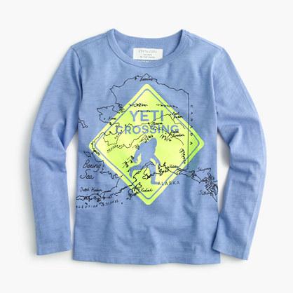J.Crew Boys' long-sleeve Yeti crossing glow-in-the-dark T-shirt