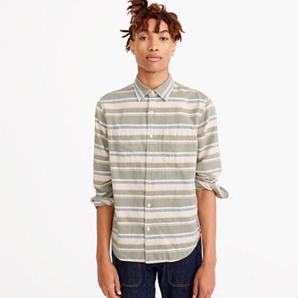 J.Crew Midweight flannel workshirt in green multistripe