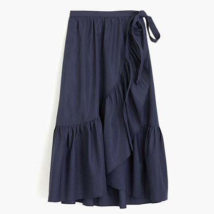 J.Crew Collection ruffle wrap skirt in taffeta