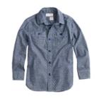J.Crew Boys' slim chambray shirt in embroidered dot