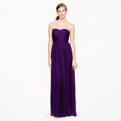 J.Crew Petite Arabelle long dress in silk chiffon