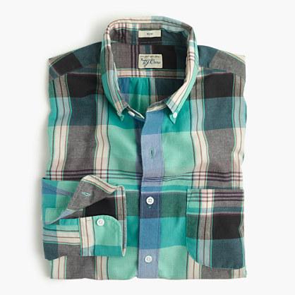 J.Crew Slim Indian madras shirt in teal surf