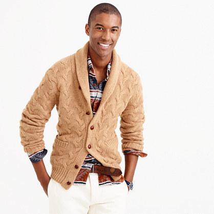 J.Crew Italian cashmere cable-knit shawl cardigan