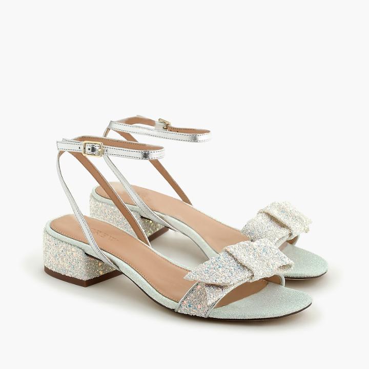 J.Crew Strappy block-heel sandals (60mm) in glitter