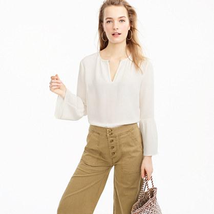 J.Crew Petite silk bell-sleeve top