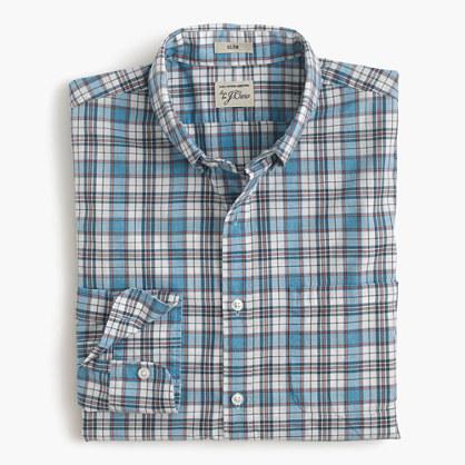 J.Crew Slim Secret Wash shirt in seafoam plaid poplin