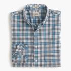 J.Crew Slim Secret Wash shirt in seafoam plaid poplin
