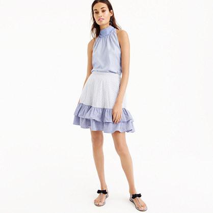 J.Crew Cocktail stripe ruffle skirt