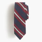 J.Crew Italian wool-silk tie in ruby stripe
