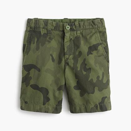 J.Crew Boys' camo Stanton short in lightweight garment-dyed chino