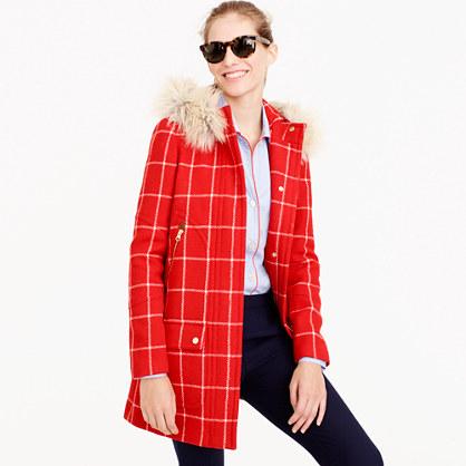 J.Crew Chateau parka in windowpane check