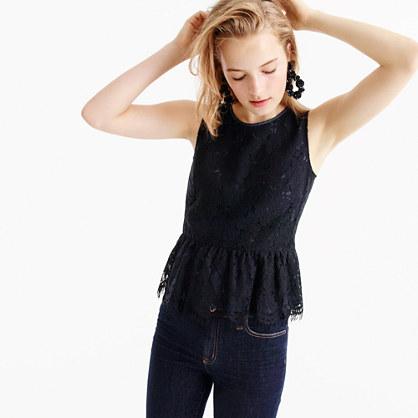 J.Crew Tall lace peplum top
