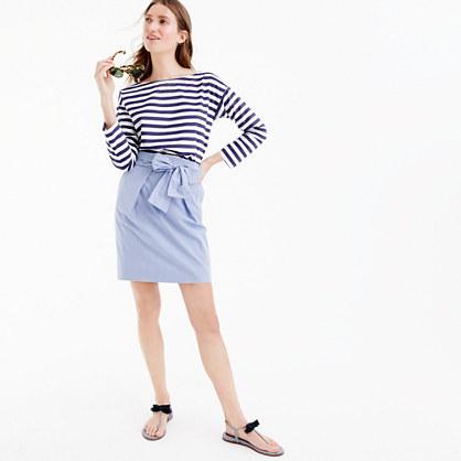 J.Crew Wrap-around tie skirt in shirting stripes