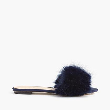 J.Crew Faux-fur slide sandals