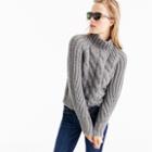 J.Crew Collection Italian cashmere-mohair cable mock neck sweater