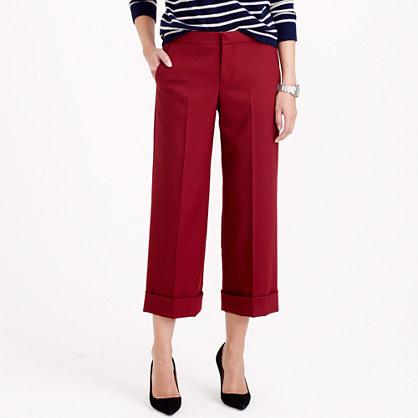 J.Crew Collection cropped wide-leg trouser in bi-stretch wool