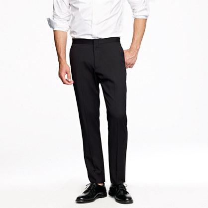 J.Crew Unhemmed Ludlow classic tuxedo pant in Italian wool
