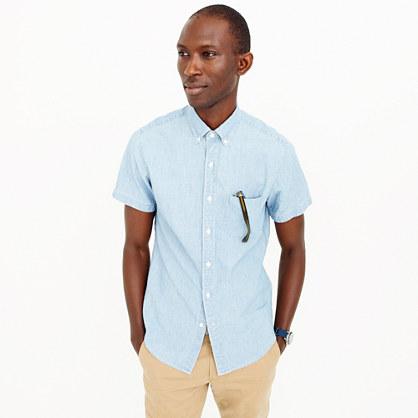 J.Crew Short-sleeve shirt in Japanese indigo chambray
