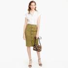 J.Crew Button-front garment-dyed skirt in stretch twill