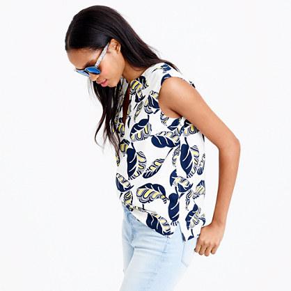 J.Crew Tropical frond popover shirt