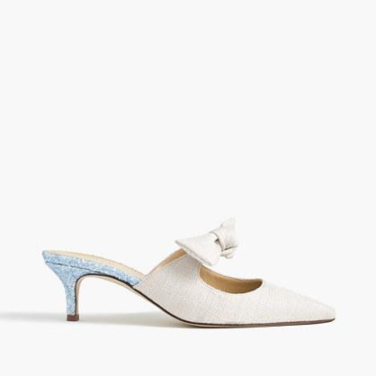 J.Crew Sophia mules with glitter heel