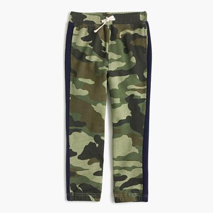 J.Crew Boys' camo racer-stripe sweatpant in classic fit