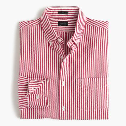 J.Crew Slim seersucker shirt in red stripe