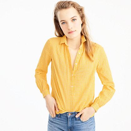J.Crew Gathered popover shirt in microgingham