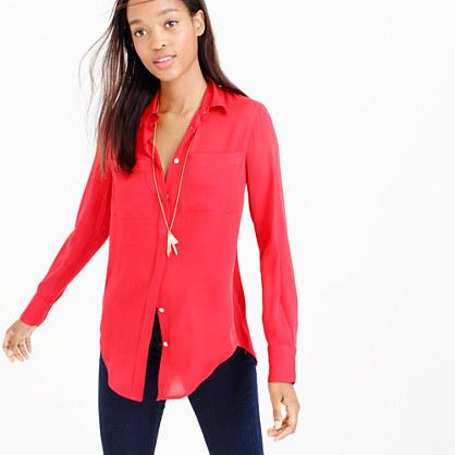 J.Crew Tall silk pocket blouse