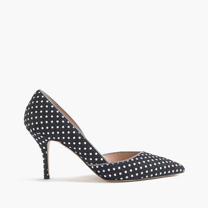 J.Crew Colette d'Orsay pumps in polka-dot denim