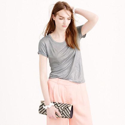 J.Crew Linen T-shirt in metallic