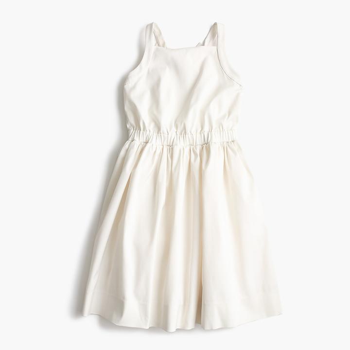 J.Crew Girls' bow-back dress in stretch faille