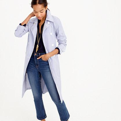 J.Crew Trench coat in shirting stripe