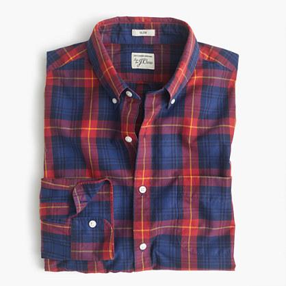 J.Crew Secret Wash shirt in blue-and-red plaid
