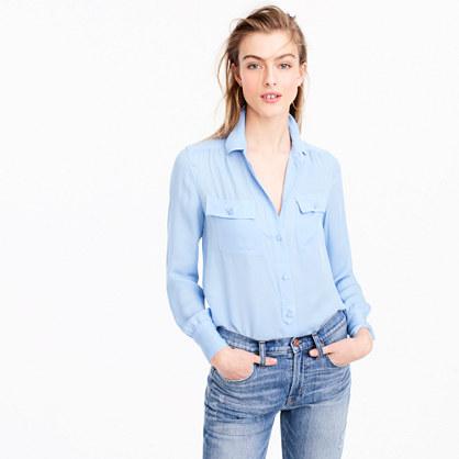 J.Crew Tall new Blythe top in silk georgette