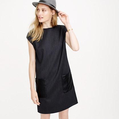 J.Crew Faux-leather pocket shift dress