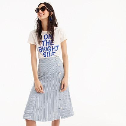 J.Crew Side-button skirt in tahlia stripe
